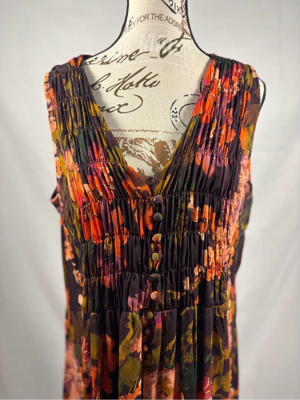 NWT Women’s Taylor Floral Smocked A-line Dress Size 16 - Picture 6 of 14